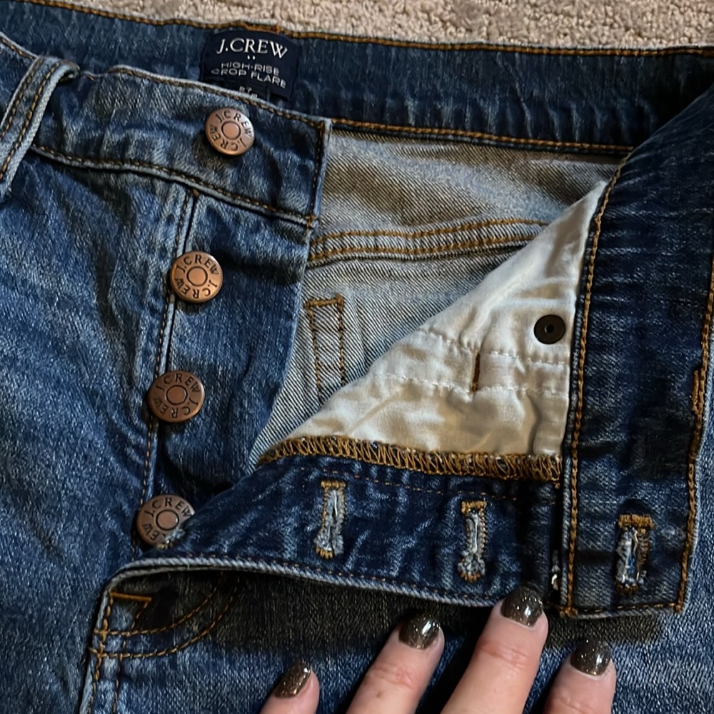 J.Crew High-Rise Crop Flare Jeans 27 - Picture 3 of 5